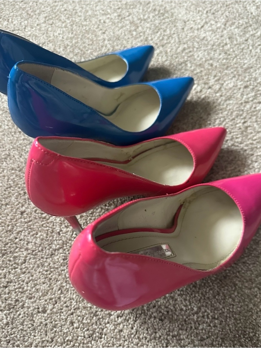 BCBGeneration Patent Pointed-Toe Heels in Blue and Hot Pink